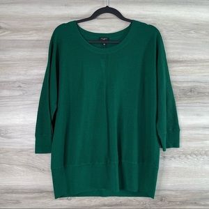 NWT Talbots Women’s 100% Merino Wool Stretchy Deep Green Top Sz 1X